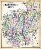 Kennebec County Map, Maine State Atlas 1884